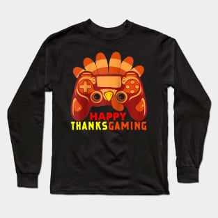 Funny Video Game Console Turkey Thanksgiving Gamers Gaming Long Sleeve T-Shirt